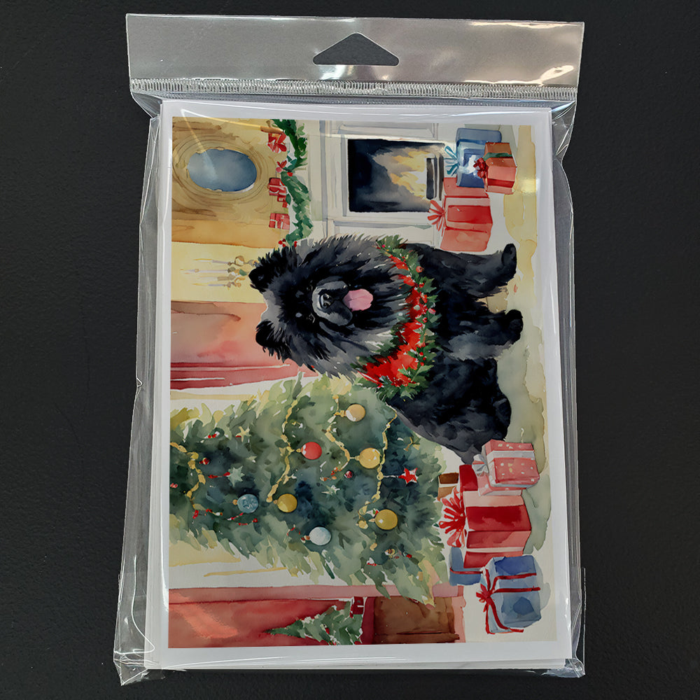 Black Chow Chow Christmas Greeting Cards Pack of 8 Blank Cards with Envelopes Whimsical A7 Size 5x7