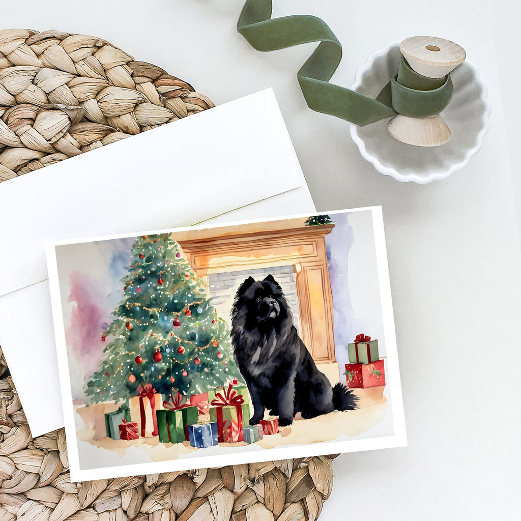Black Chow Chow Christmas Greeting Cards Pack of 8 Blank Cards with Envelopes Whimsical A7 Size 5x7