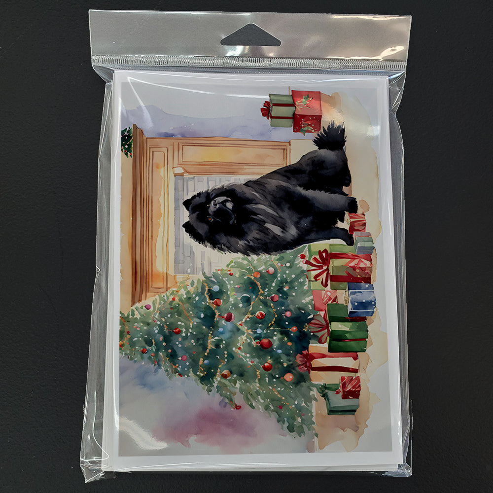 Black Chow Chow Christmas Greeting Cards Pack of 8 Blank Cards with Envelopes Whimsical A7 Size 5x7