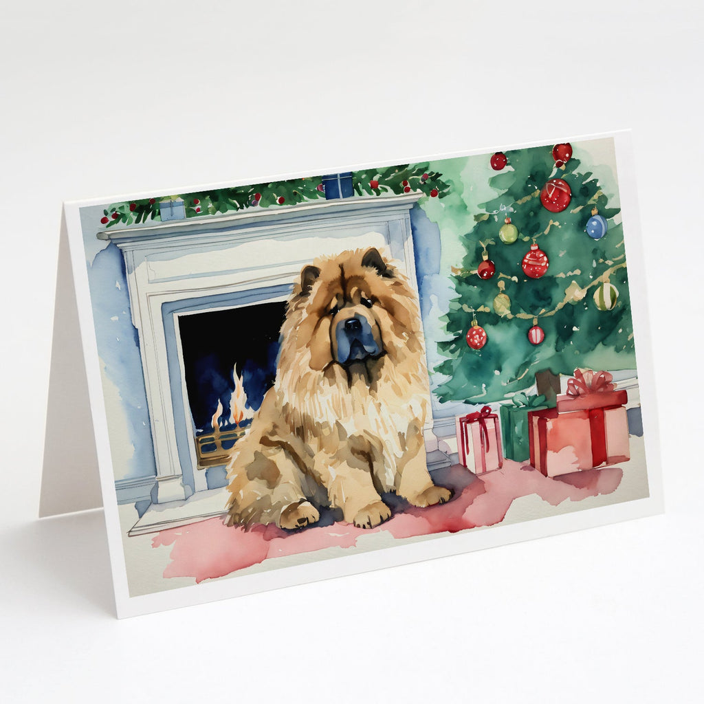 Chow Chow Christmas Greeting Cards Pack of 8 Blank Cards with Envelopes Whimsical A7 Size 5x7