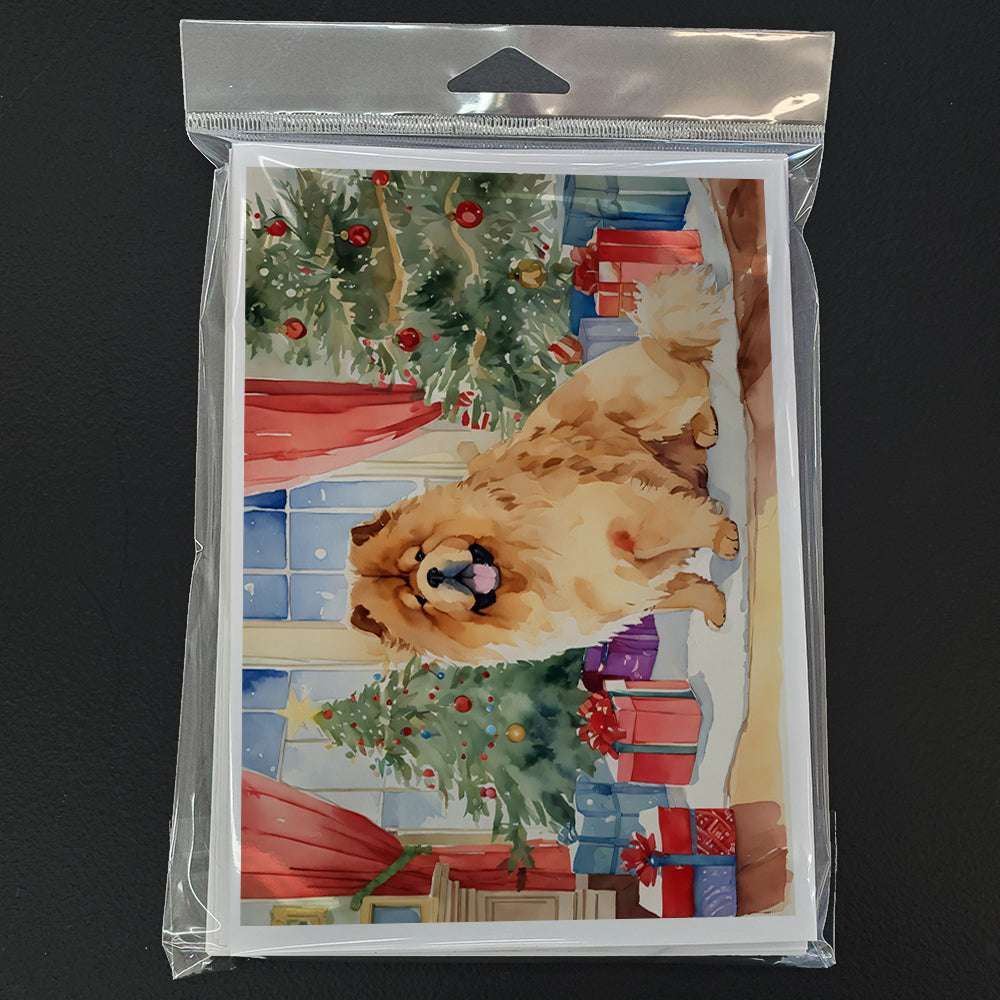 Chow Chow Christmas Greeting Cards Pack of 8 Blank Cards with Envelopes Whimsical A7 Size 5x7