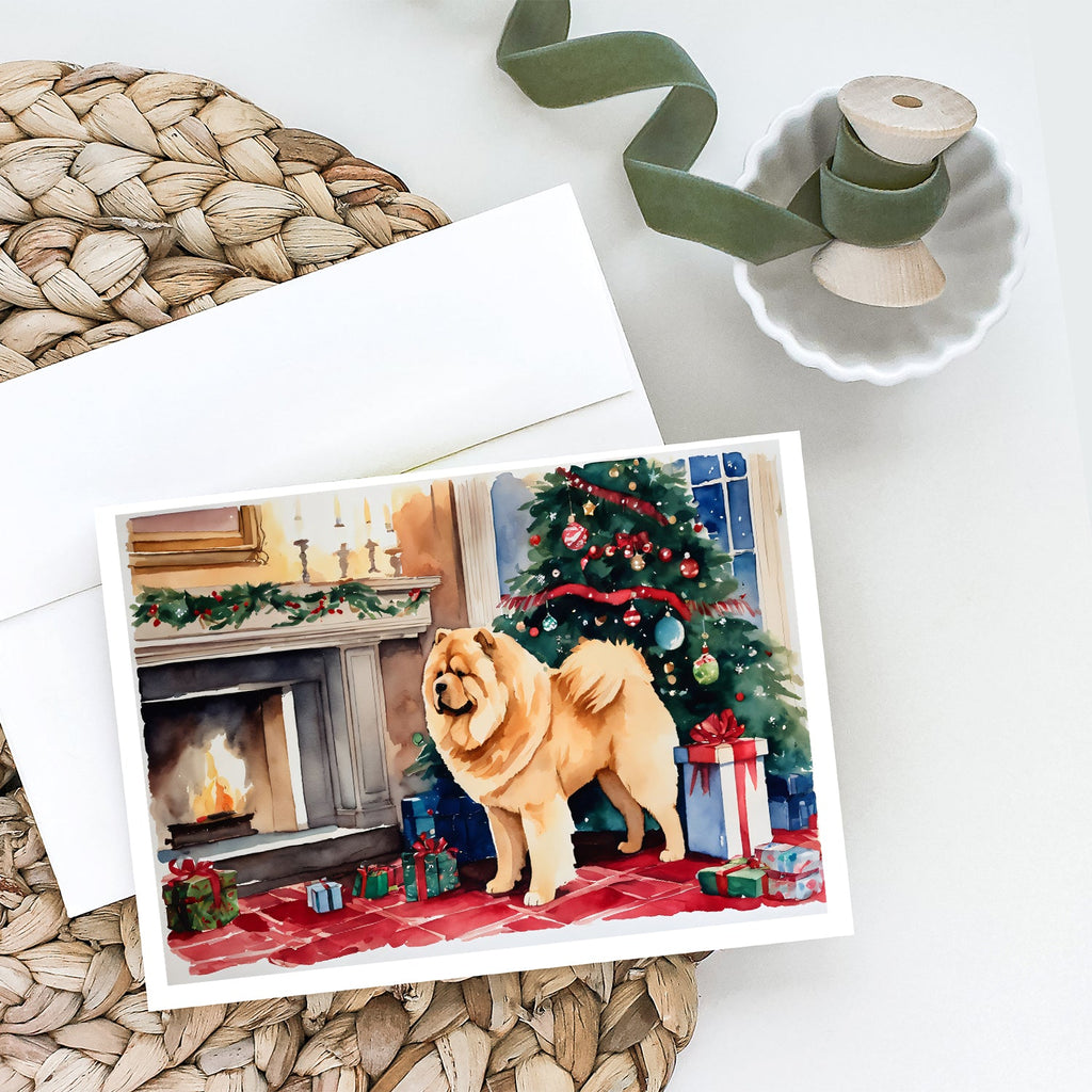 Chow Chow Christmas Greeting Cards Pack of 8 Blank Cards with Envelopes Whimsical A7 Size 5x7