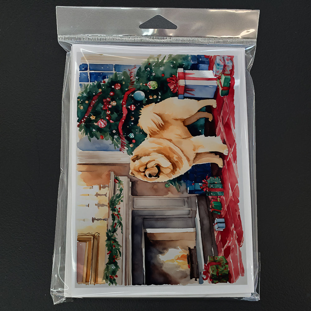 Chow Chow Christmas Greeting Cards Pack of 8 Blank Cards with Envelopes Whimsical A7 Size 5x7