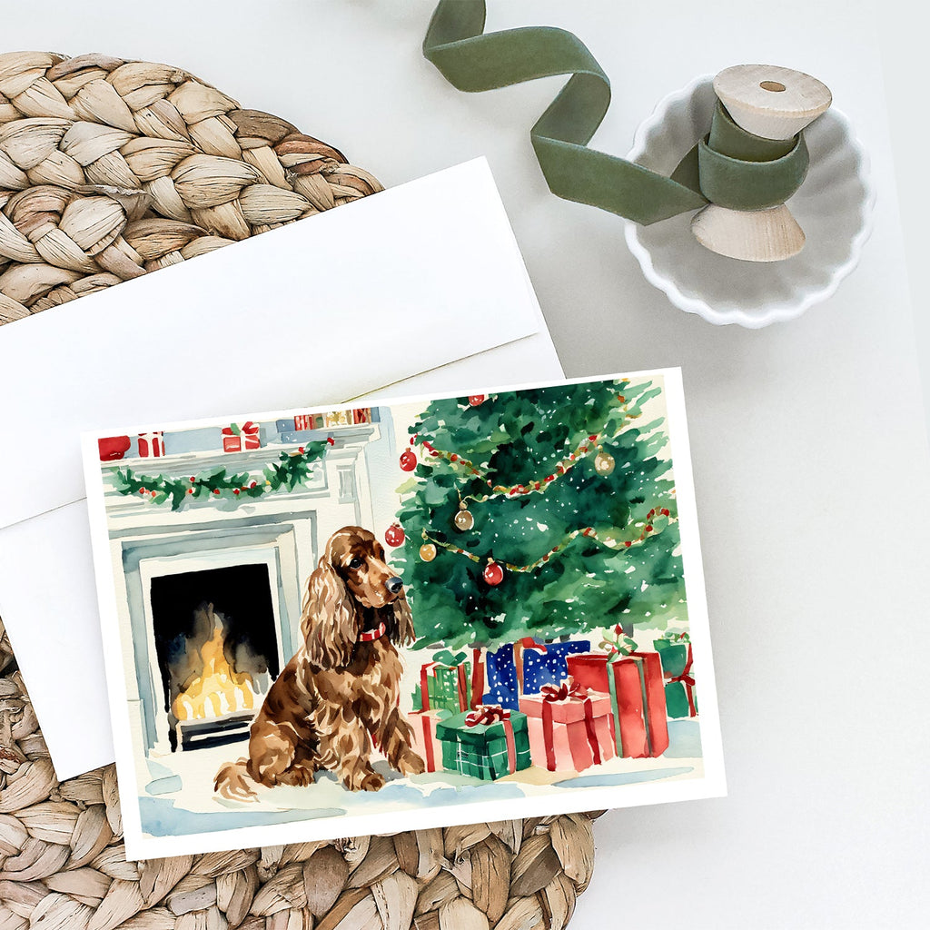 Cocker Spaniel Christmas Greeting Cards Pack of 8 Blank Cards with Envelopes Whimsical A7 Size 5x7