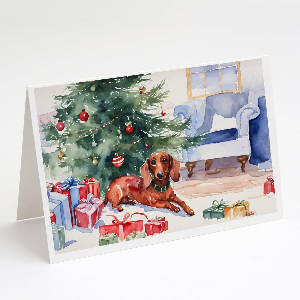 Dachshund Christmas Greeting Cards Pack of 8 Blank Cards with Envelopes Whimsical A7 Size 5x7