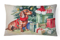 Dachshund Christmas Decorative Throw Pillow 12x16 Indoor Outdoor Accent Cushion, Fabric Cover with Insert for Sofa, Bed, Porch & Living Room