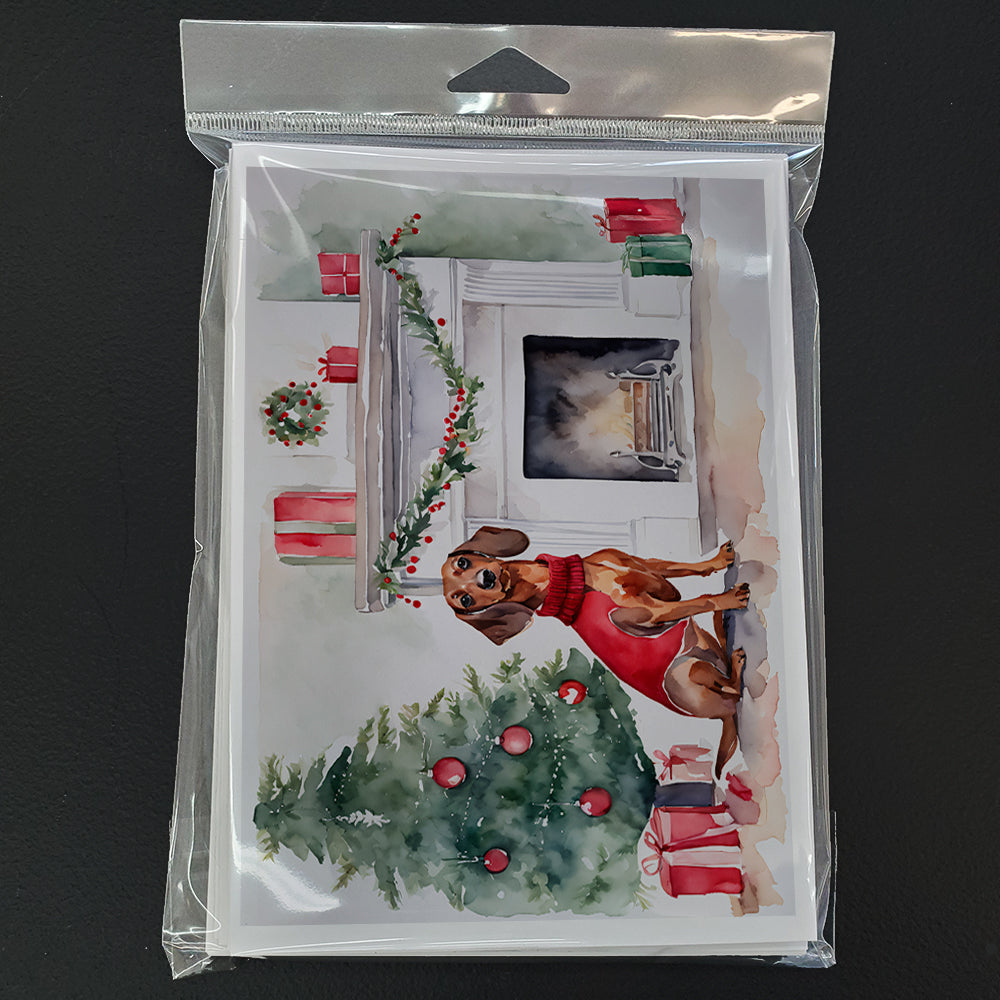 Dachshund Christmas Greeting Cards Pack of 8 Blank Cards with Envelopes Whimsical A7 Size 5x7