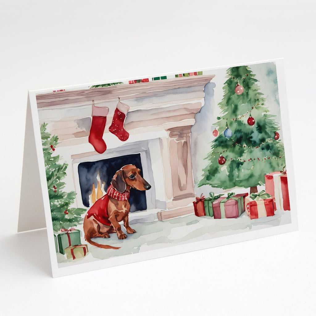 Dachshund Christmas Greeting Cards Pack of 8 Blank Cards with Envelopes Whimsical A7 Size 5x7