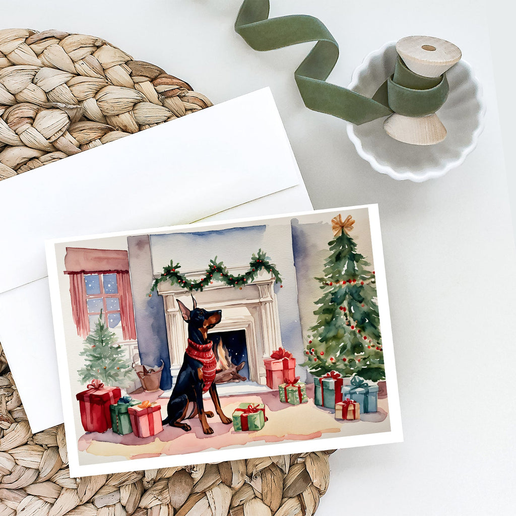 Doberman Pinscher Christmas Greeting Cards Pack of 8 Blank Cards with Envelopes Whimsical A7 Size 5x7