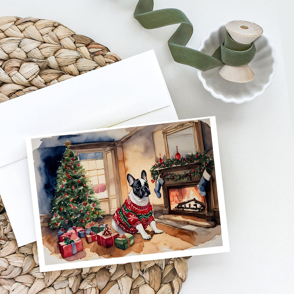 French Bulldog Christmas Greeting Cards Pack of 8 Blank Cards with Envelopes Whimsical A7 Size 5x7