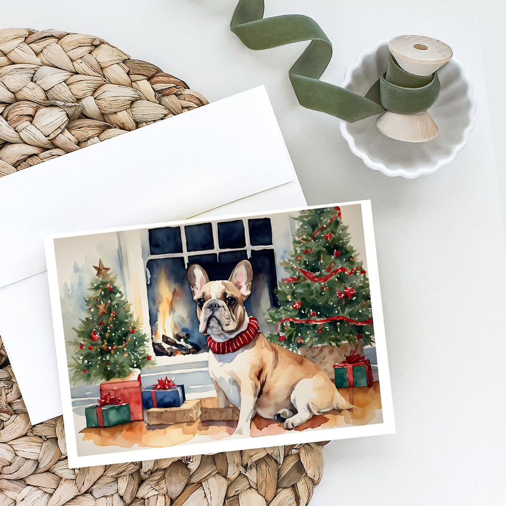 French Bulldog Christmas Greeting Cards Pack of 8 Blank Cards with Envelopes Whimsical A7 Size 5x7