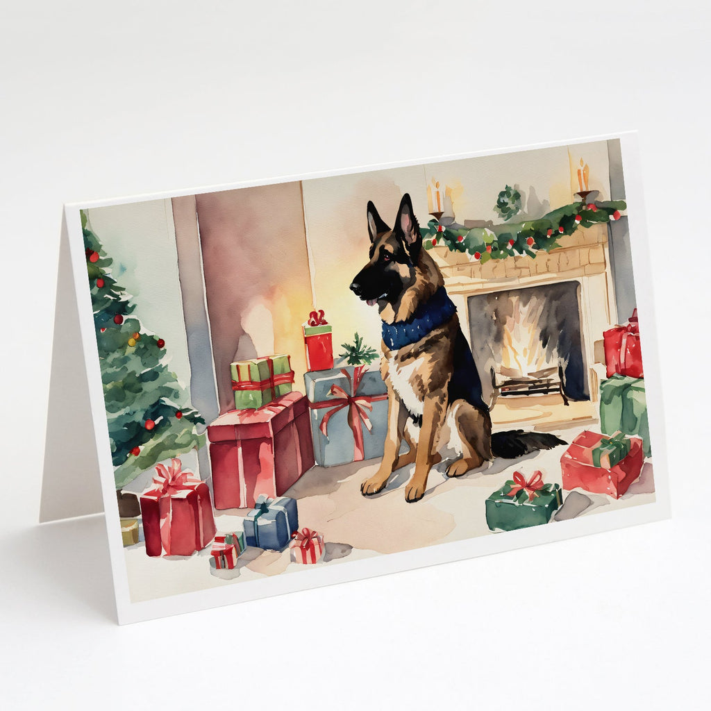 German Shepherd Christmas Greeting Cards Pack of 8 Blank Cards with Envelopes Whimsical A7 Size 5x7
