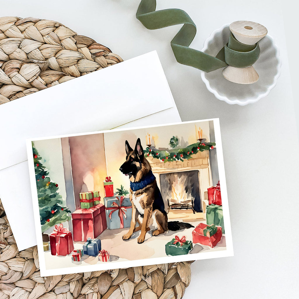 German Shepherd Christmas Greeting Cards Pack of 8 Blank Cards with Envelopes Whimsical A7 Size 5x7