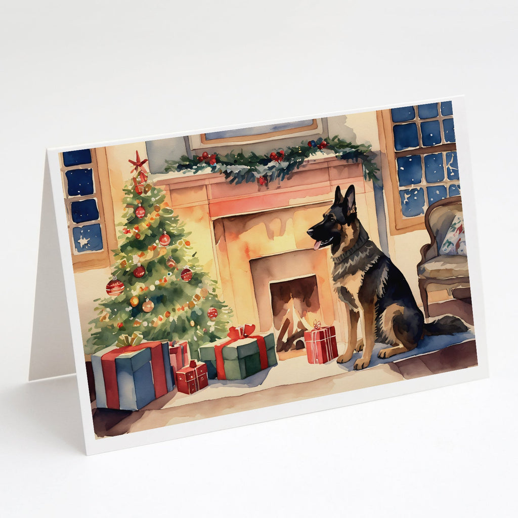 German Shepherd Christmas Greeting Cards Pack of 8 Blank Cards with Envelopes Whimsical A7 Size 5x7