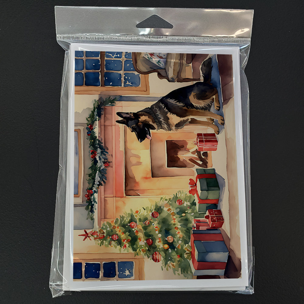 German Shepherd Christmas Greeting Cards Pack of 8 Blank Cards with Envelopes Whimsical A7 Size 5x7