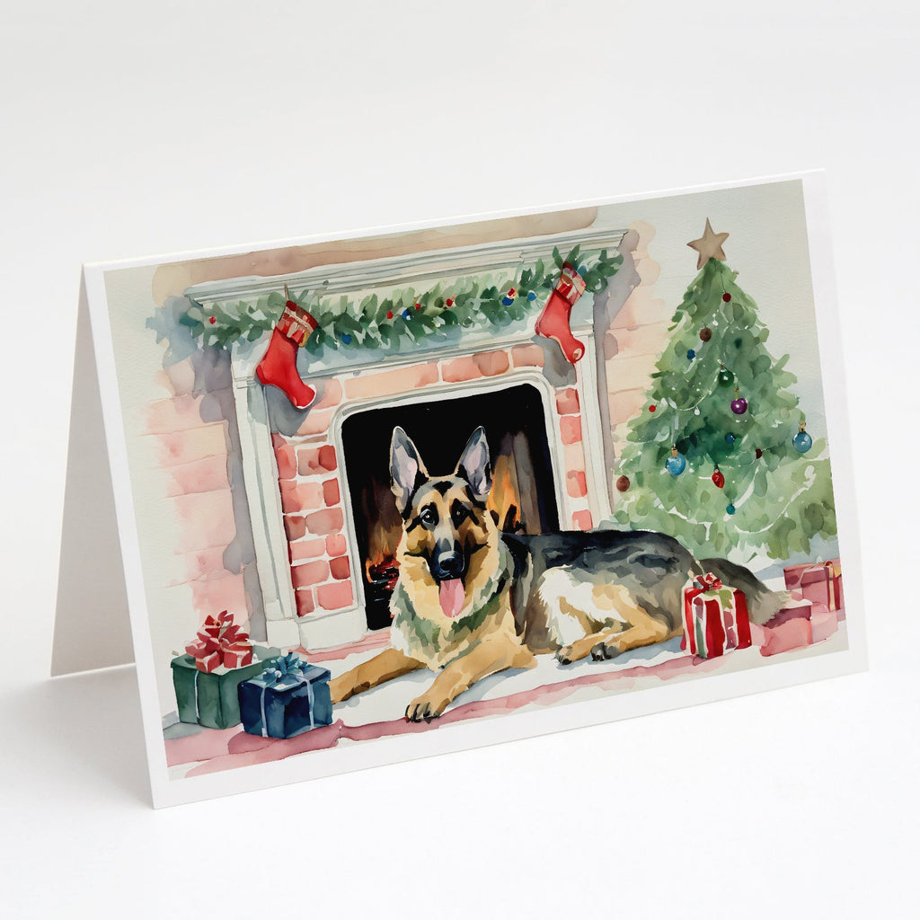 German Shepherd Christmas Greeting Cards Pack of 8 Blank Cards with Envelopes Whimsical A7 Size 5x7