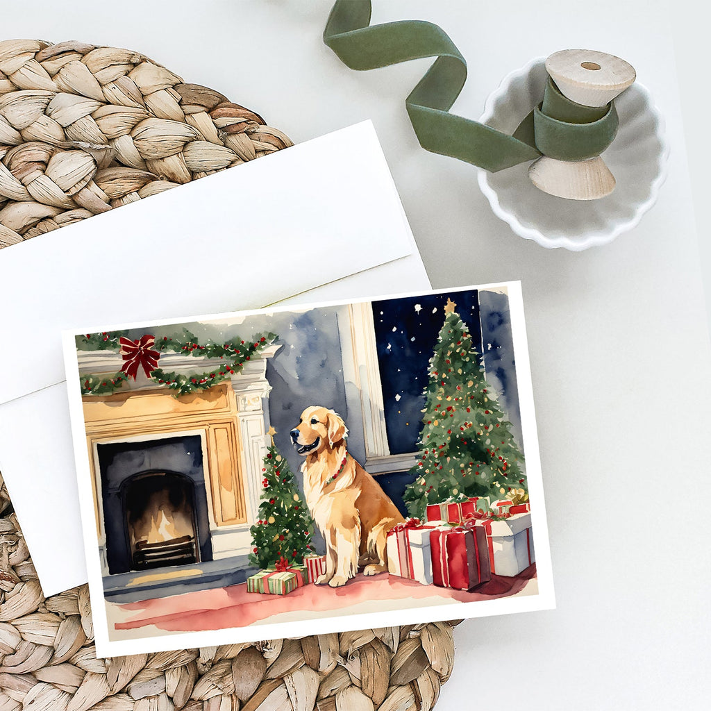 Golden Retriever Christmas Greeting Cards Pack of 8 Blank Cards with Envelopes Whimsical A7 Size 5x7