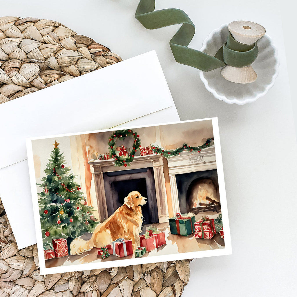 Golden Retriever Christmas Greeting Cards Pack of 8 Blank Cards with Envelopes Whimsical A7 Size 5x7