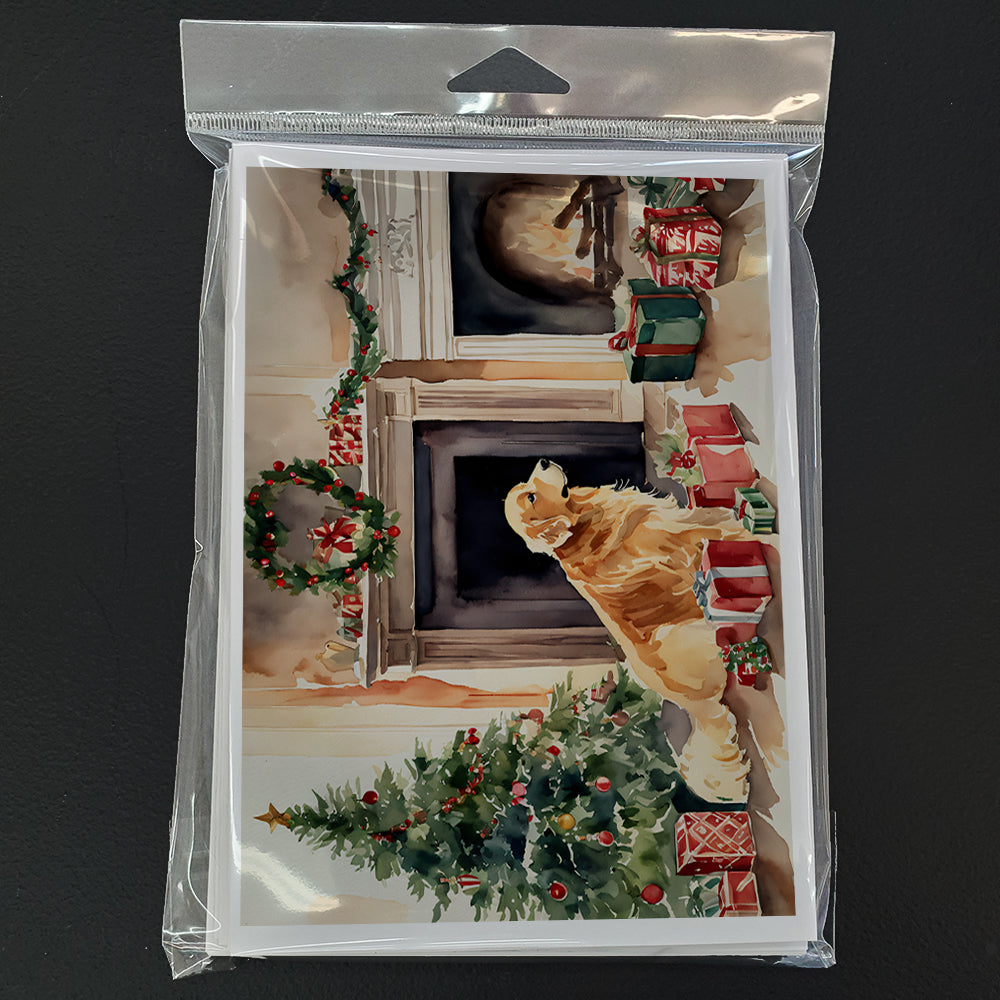Golden Retriever Christmas Greeting Cards Pack of 8 Blank Cards with Envelopes Whimsical A7 Size 5x7