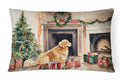 Golden Retriever Christmas Decorative Throw Pillow 12x16 Indoor Outdoor Accent Cushion, Fabric Cover with Insert for Sofa, Bed, Porch & Living Room