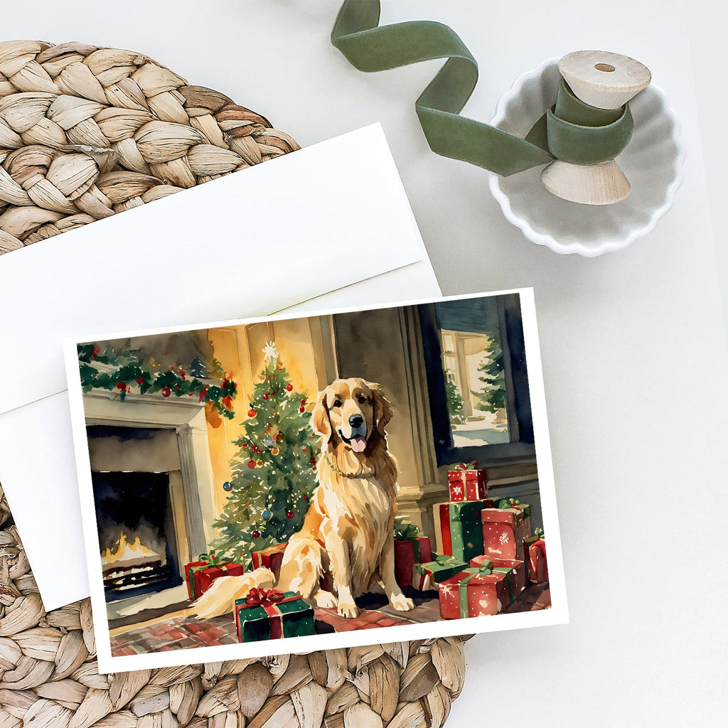 Golden Retriever Christmas Greeting Cards Pack of 8 Blank Cards with Envelopes Whimsical A7 Size 5x7