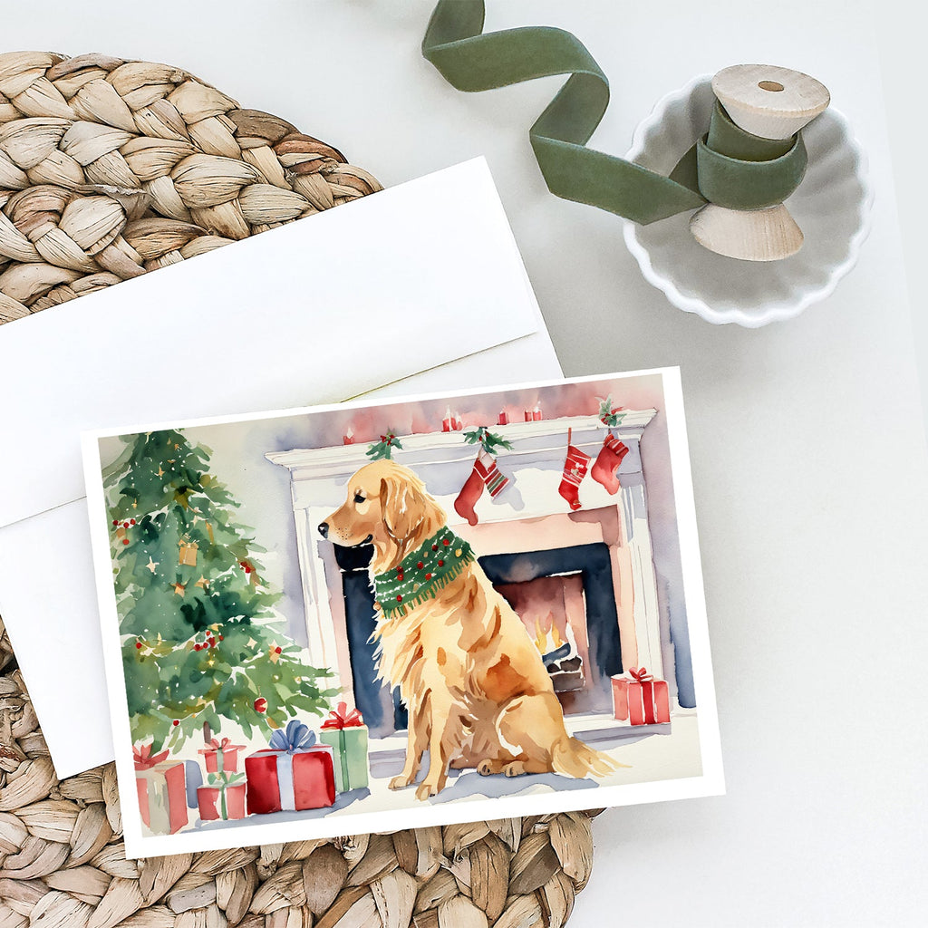 Golden Retriever Christmas Greeting Cards Pack of 8 Blank Cards with Envelopes Whimsical A7 Size 5x7