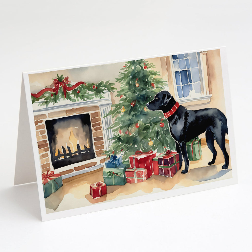 Black Labrador Christmas Greeting Cards Pack of 8 Blank Cards with Envelopes Whimsical A7 Size 5x7