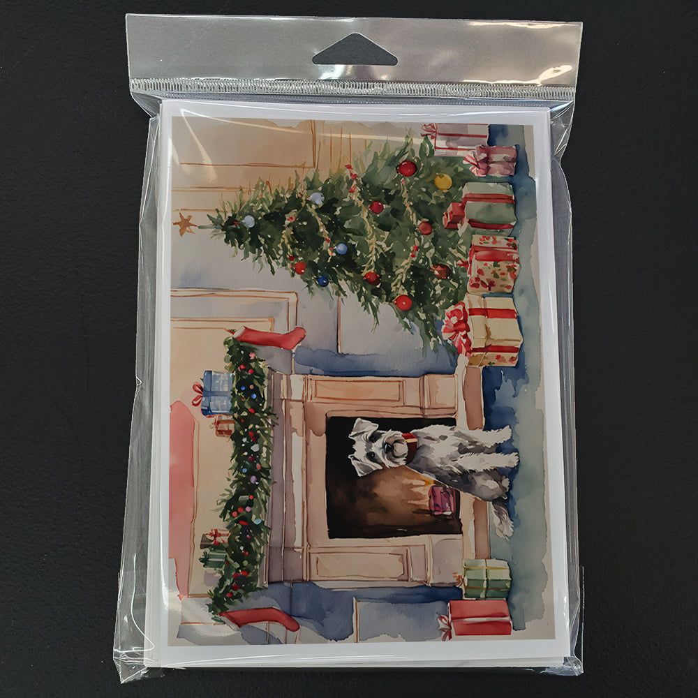 Schnauzer Christmas Greeting Cards Pack of 8 Blank Cards with Envelopes Whimsical A7 Size 5x7