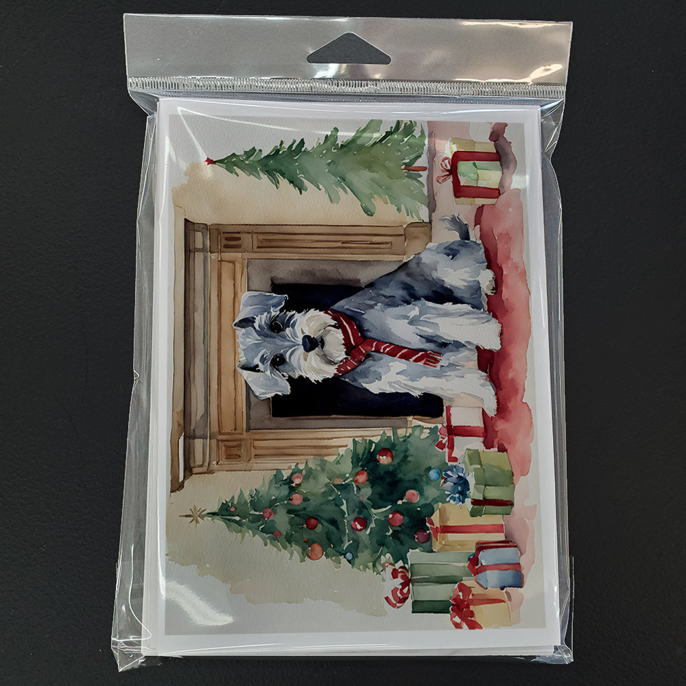 Schnauzer Christmas Greeting Cards Pack of 8 Blank Cards with Envelopes Whimsical A7 Size 5x7