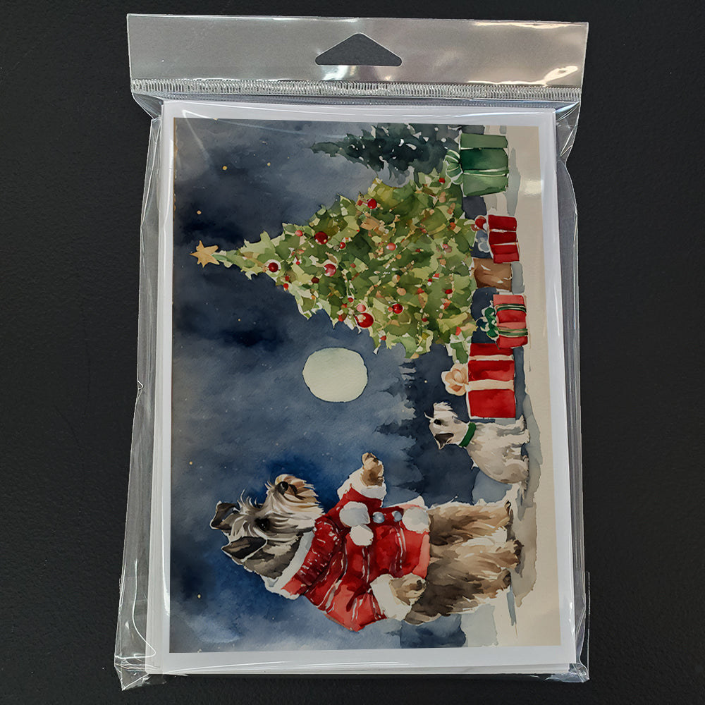Schnauzer Christmas Greeting Cards Pack of 8 Blank Cards with Envelopes Whimsical A7 Size 5x7