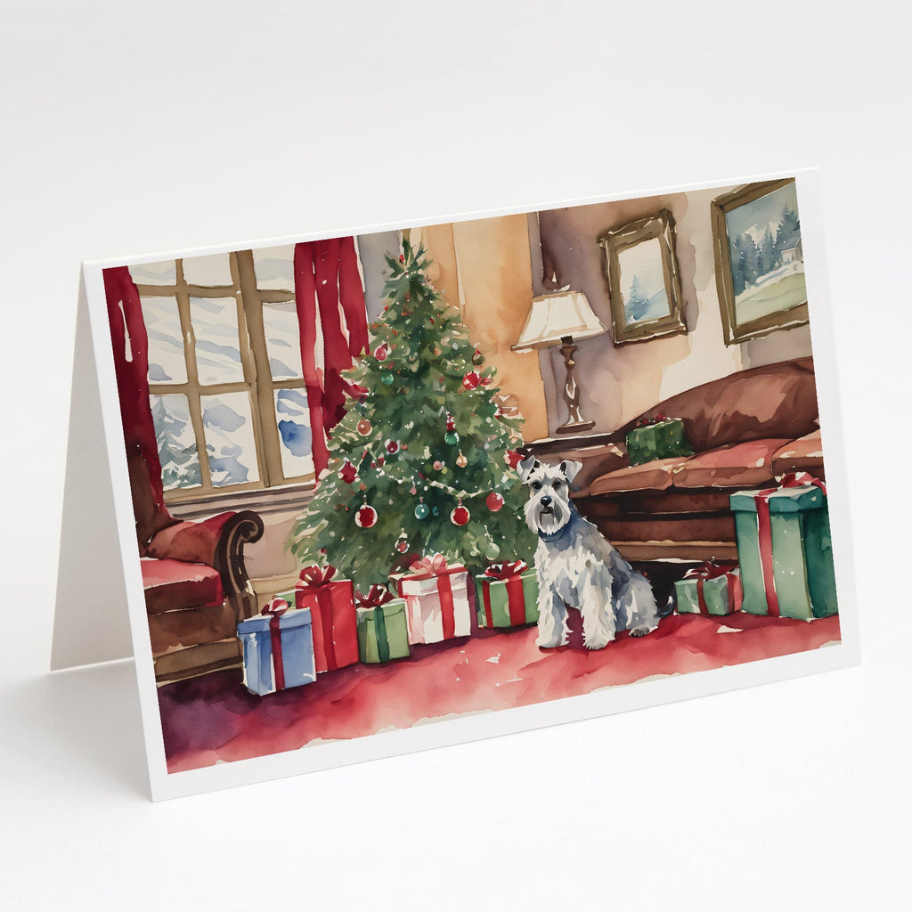Schnauzer Christmas Greeting Cards Pack of 8 Blank Cards with Envelopes Whimsical A7 Size 5x7