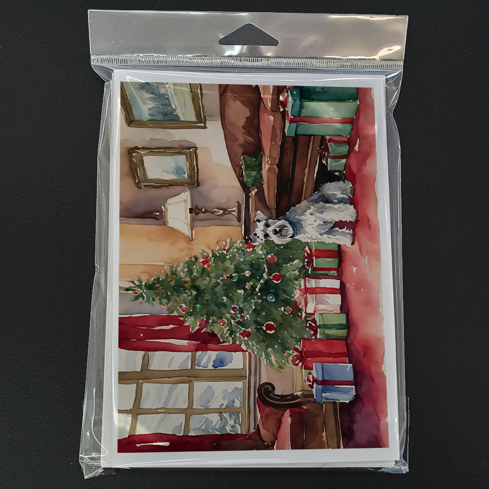Schnauzer Christmas Greeting Cards Pack of 8 Blank Cards with Envelopes Whimsical A7 Size 5x7