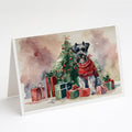 Schnauzer Christmas Greeting Cards Pack of 8 Blank Cards with Envelopes Whimsical A7 Size 5x7