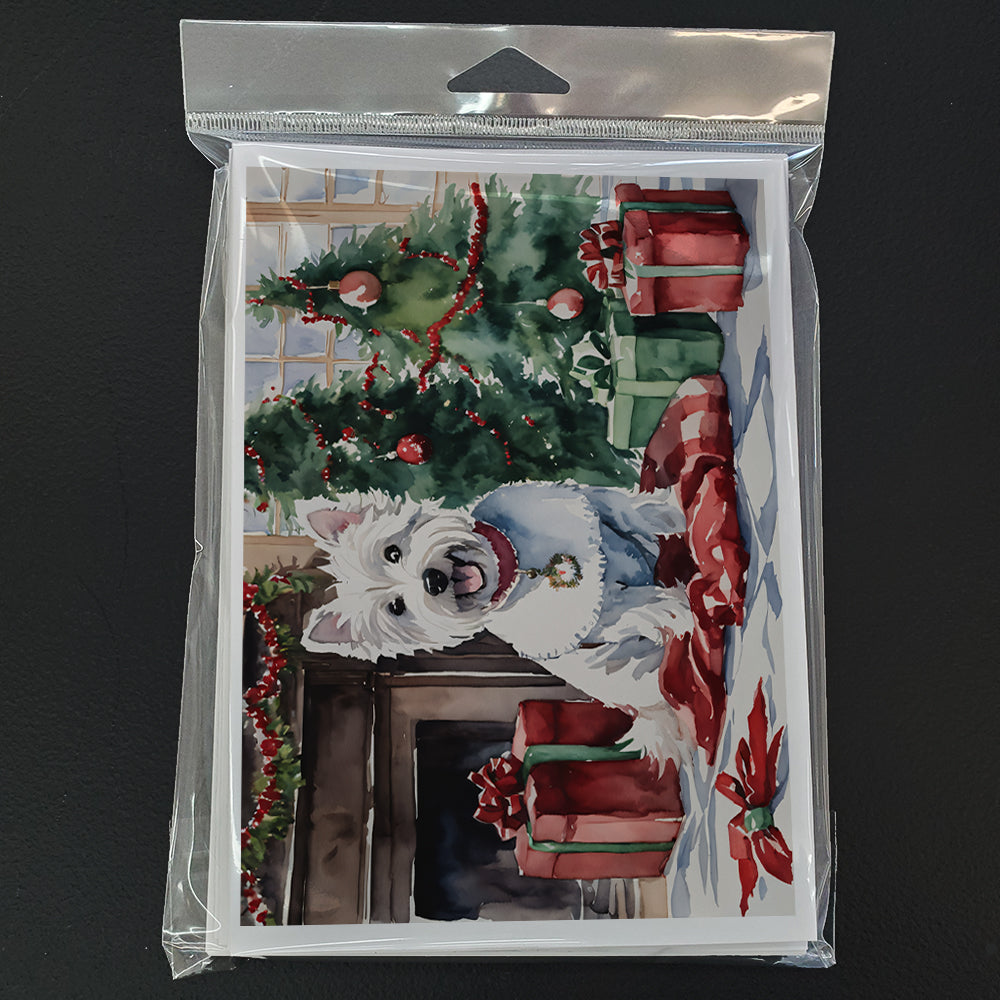 Westie Christmas Greeting Cards Pack of 8 Blank Cards with Envelopes Whimsical A7 Size 5x7