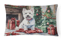 Westie Christmas Decorative Throw Pillow 12x16 Indoor Outdoor Accent Cushion, Fabric Cover with Insert for Sofa, Bed, Porch & Living Room