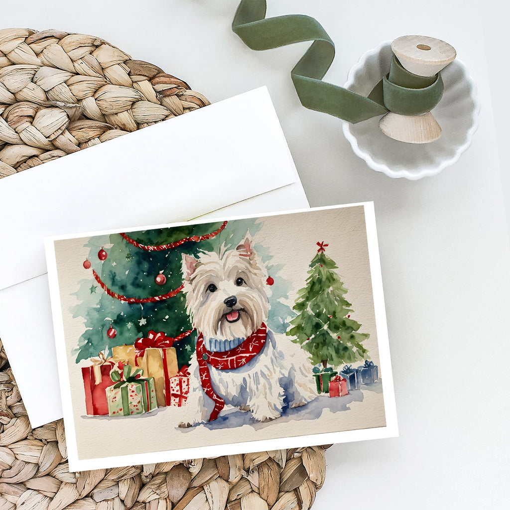 Westie Christmas Greeting Cards Pack of 8 Blank Cards with Envelopes Whimsical A7 Size 5x7