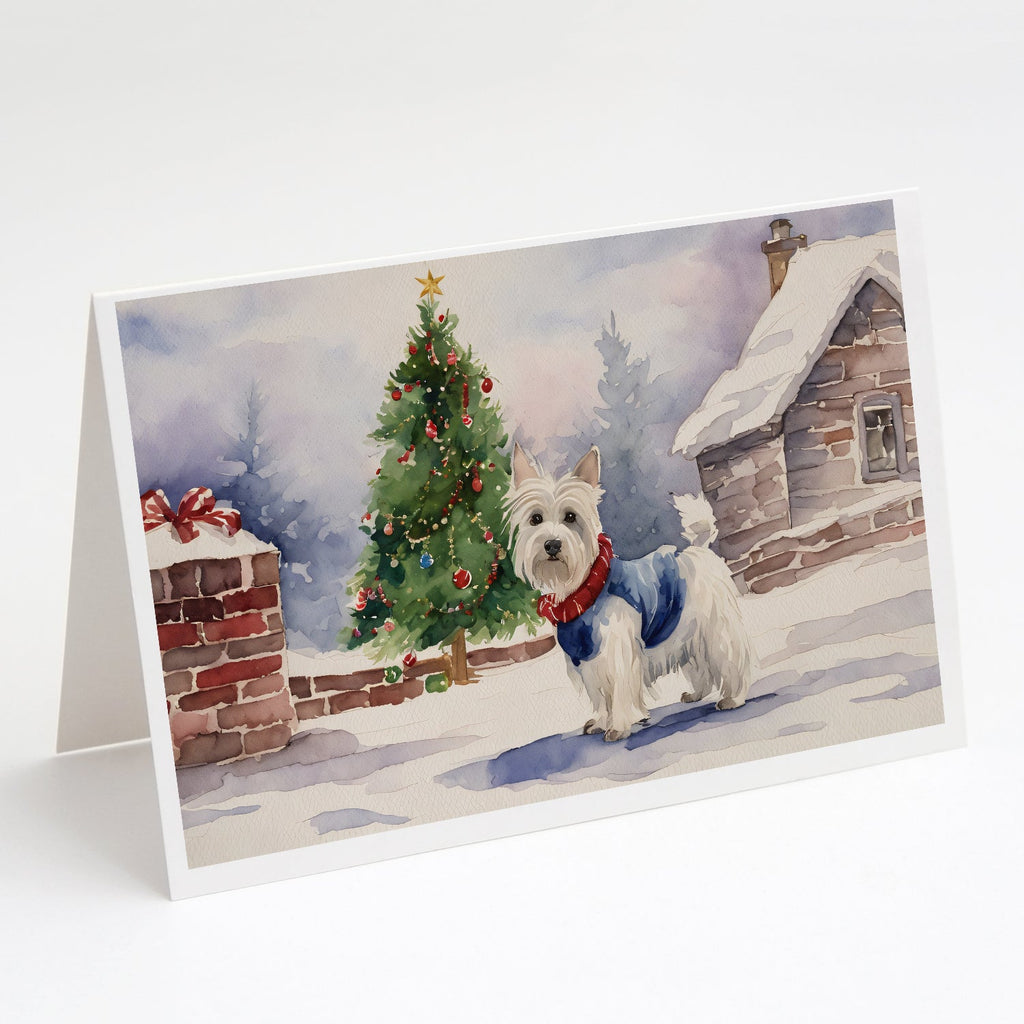 Westie Christmas Greeting Cards Pack of 8 Blank Cards with Envelopes Whimsical A7 Size 5x7