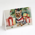 Yorkie Christmas Greeting Cards Pack of 8 Blank Cards with Envelopes Whimsical A7 Size 5x7