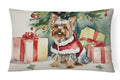 Yorkie Christmas Decorative Throw Pillow 12x16 Indoor Outdoor Accent Cushion, Fabric Cover with Insert for Sofa, Bed, Porch & Living Room