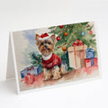 Yorkie Christmas Greeting Cards Pack of 8 Blank Cards with Envelopes Whimsical A7 Size 5x7