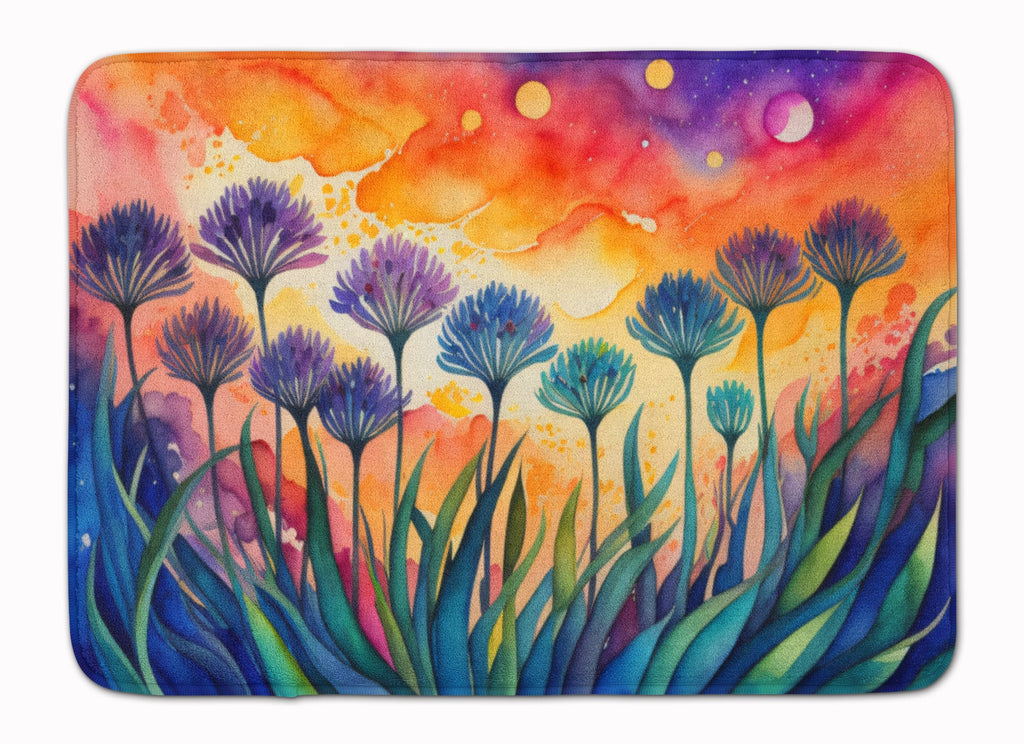 Agapanthus in Color Memory Foam Kitchen Mat Machine Washable Anti-Fatigue Cushion Comfort Bath or Kitchen Rug