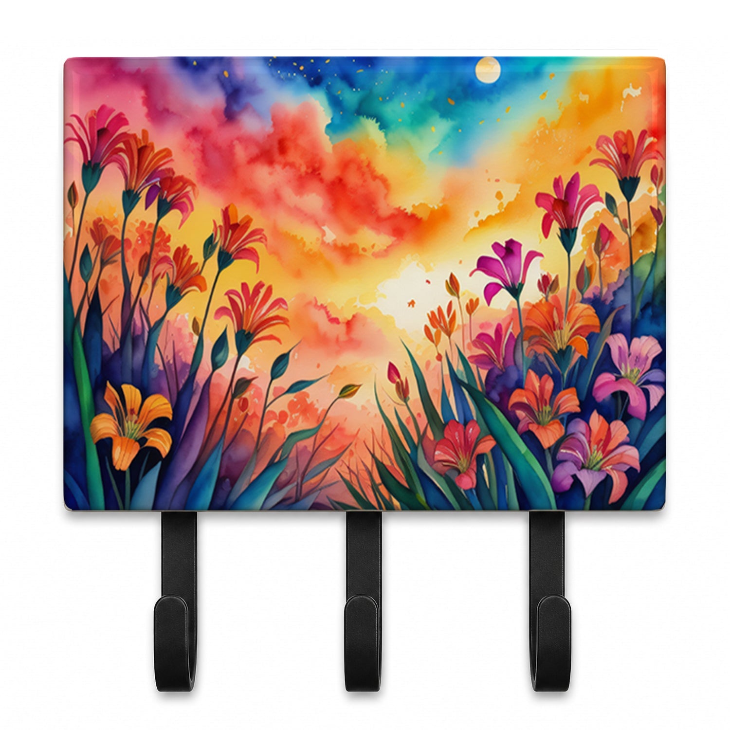 Alstroemerias in Color Leash or Key Holder Wall Hooks, Coat Rack Wall Mount, for Hanging Keys, Towels, Aprons, Leashes