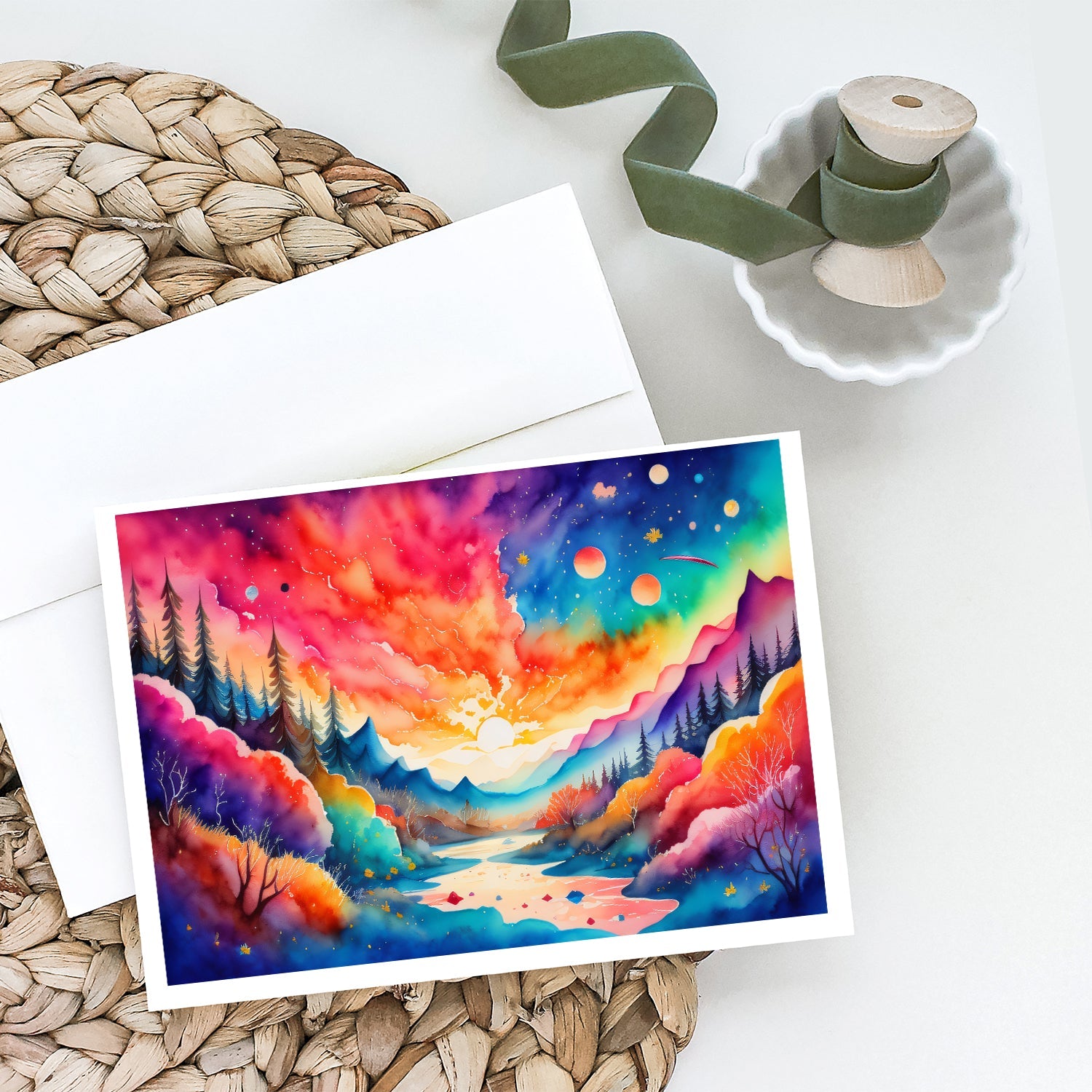 Amaranths in Color Greeting Cards Pack of 8 Blank Cards with Envelopes Whimsical A7 Size 5x7
