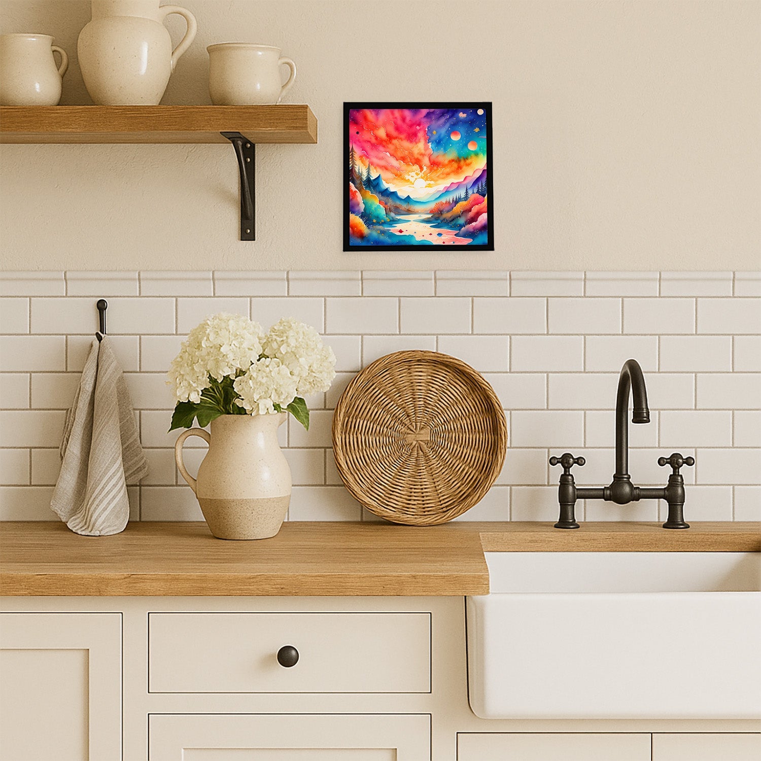 Amaranths in Color Framed Metal Print Bathroom, Kitchen, Office, Home Decor Wall Art Ready to Hang, Square, 8X8