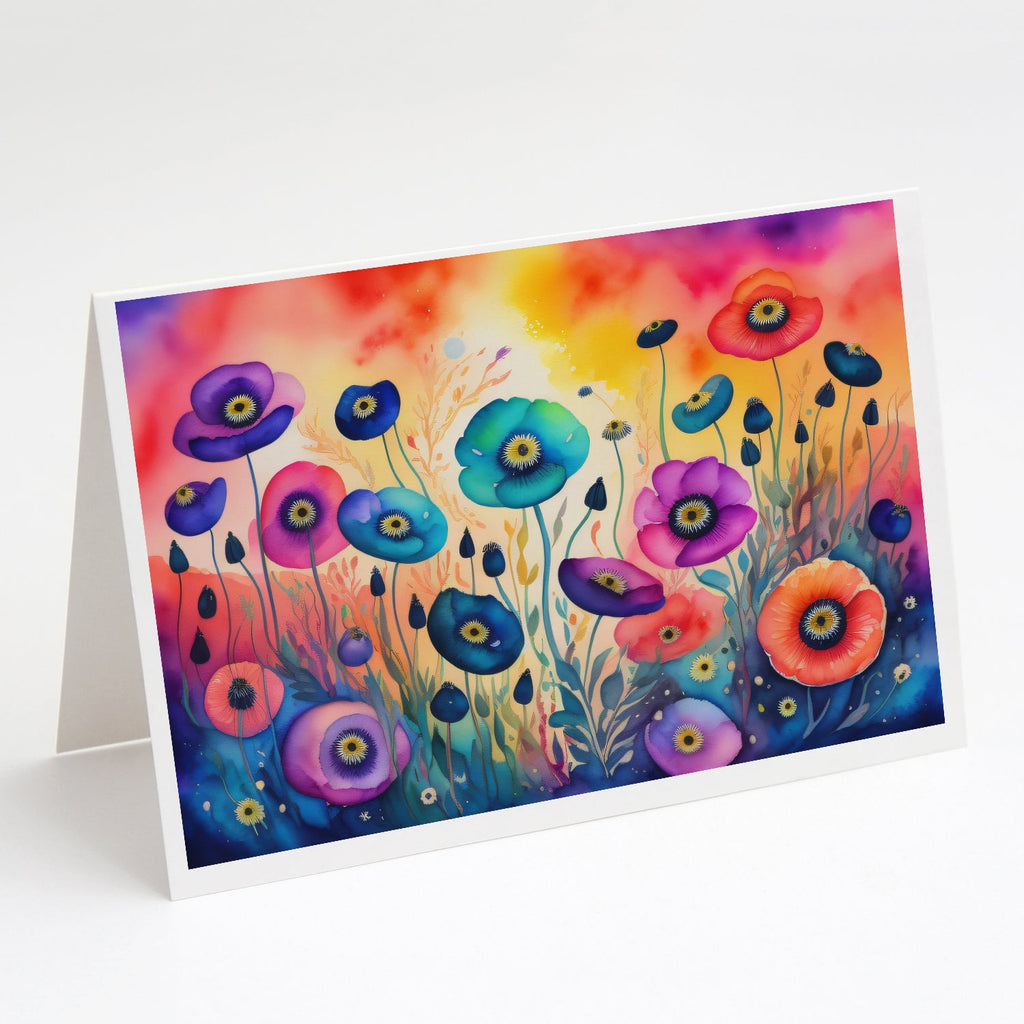Anemones in Color Greeting Cards Pack of 8 Blank Cards with Envelopes Whimsical A7 Size 5x7