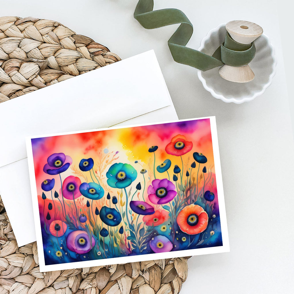 Anemones in Color Greeting Cards Pack of 8 Blank Cards with Envelopes Whimsical A7 Size 5x7