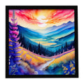 Annual Larkspur in Color Framed Metal Print Bathroom, Kitchen, Office, Home Decor Wall Art Ready to Hang, Square, 8X8