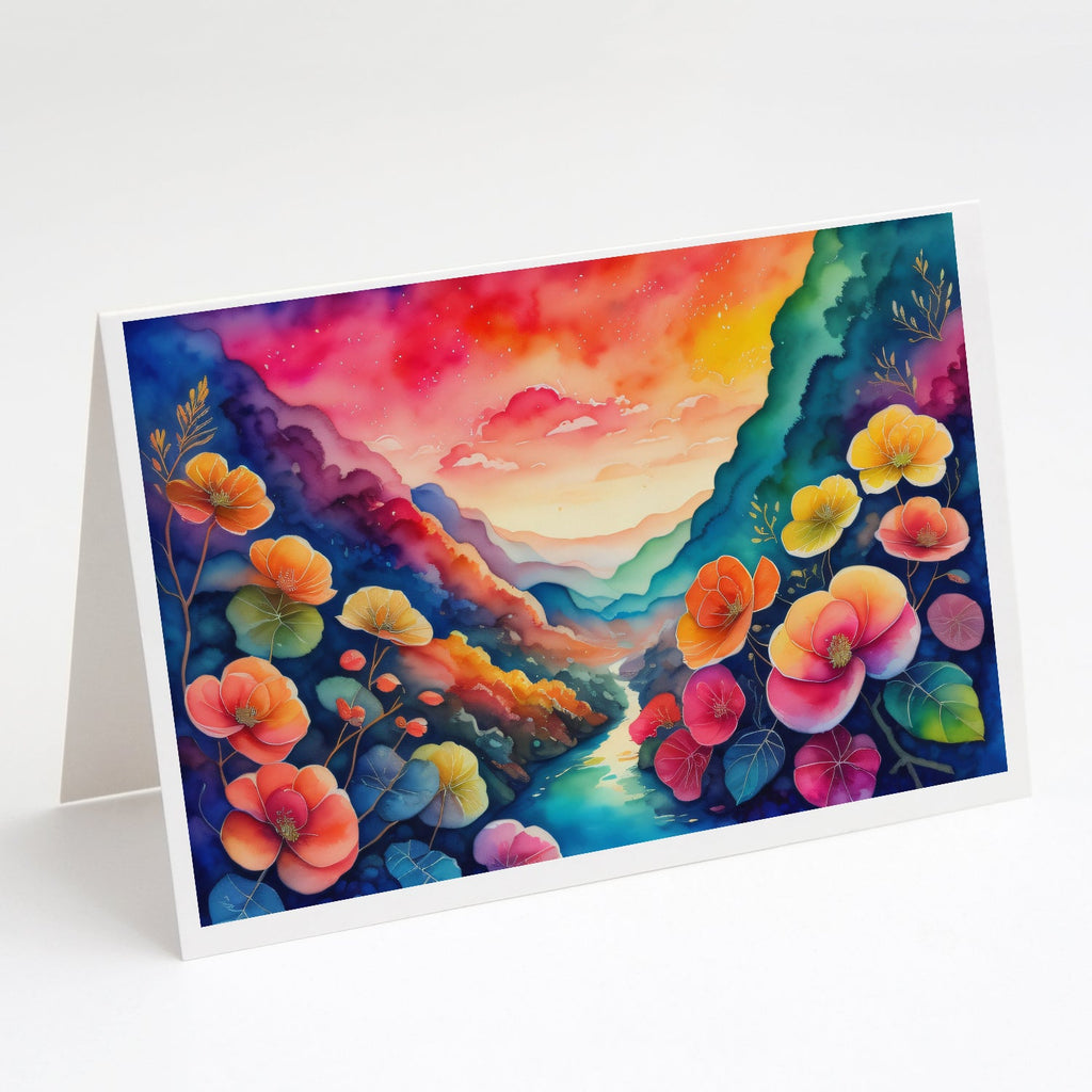 Begonias in Color Greeting Cards Pack of 8 Blank Cards with Envelopes Whimsical A7 Size 5x7