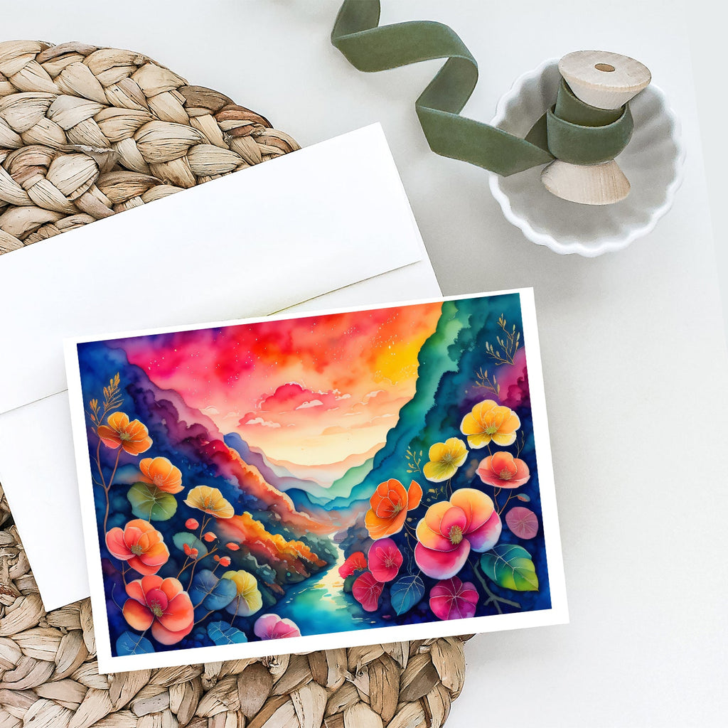 Begonias in Color Greeting Cards Pack of 8 Blank Cards with Envelopes Whimsical A7 Size 5x7