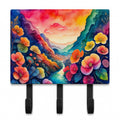 Begonias in Color Leash or Key Holder Wall Hooks, Coat Rack Wall Mount, for Hanging Keys, Towels, Aprons, Leashes